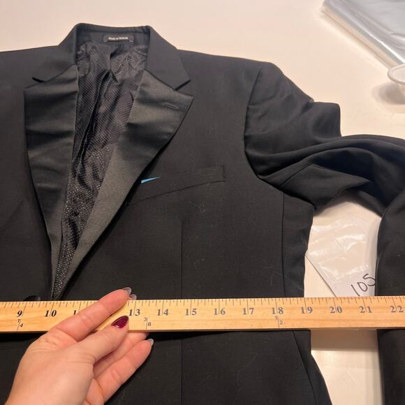 Pronto Uomo Black Wool Blend Tuxedo Blazer Sz 39R - Picture 8 of 12